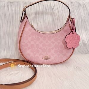 NWT Coach Pink Powder Emily Shoulder Bag Crossbody With Charms CDW86